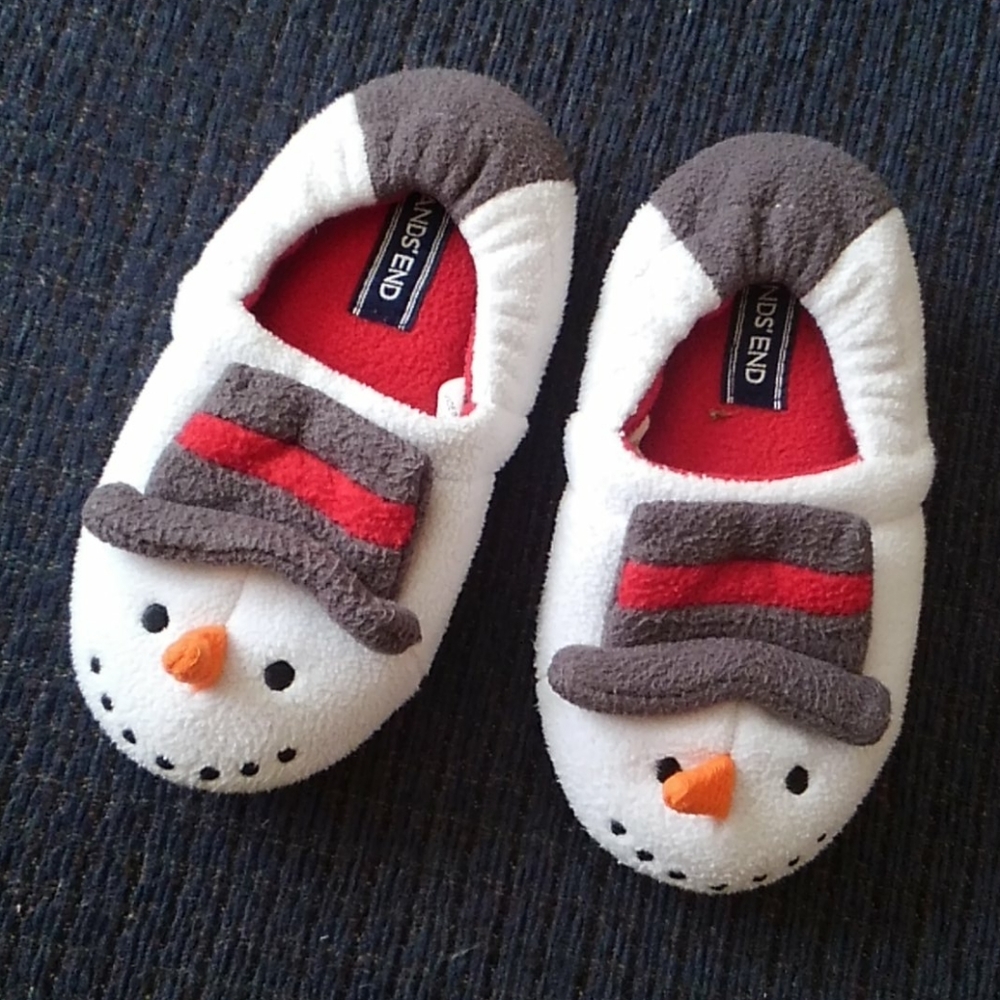 Land's End Boys Size 6 Snowman Slippers